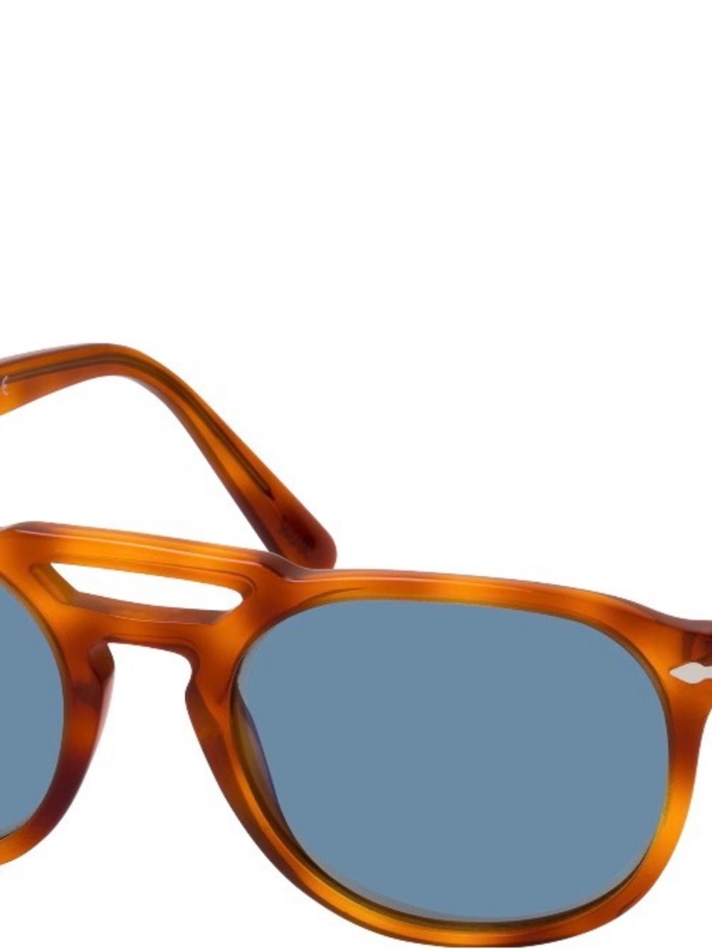Persol Terra di Siena Tortoiseshell Sunglasses with Dark Blue Polarized Lenses - Picture 4 of 8